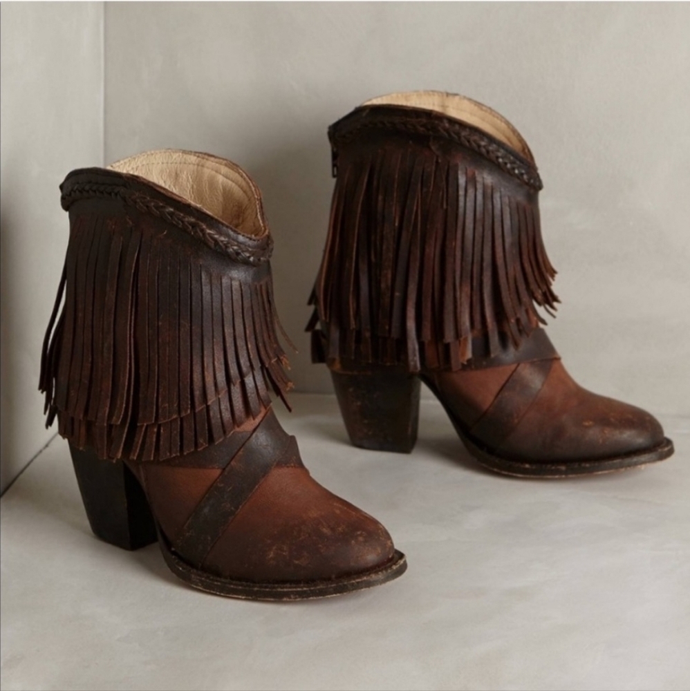 Freebird Laredo Brown Tassel Ankle Boots 8